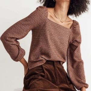 Madewell Jacquard Puff Sleeve Crop